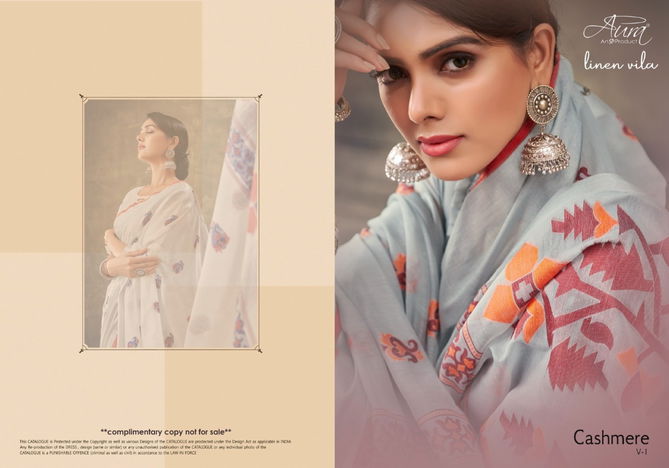 Aura Cashmere 1 Casual Wear Wholesale Printed Sarees Catalog
